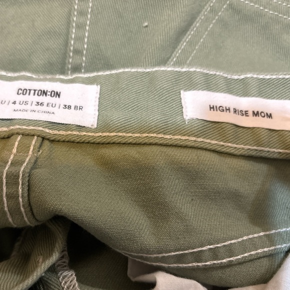 Cotton On High Waist Mom size 4. 11” rise. Olive Green Women's Shorts. Like new. - Picture 4 of 8